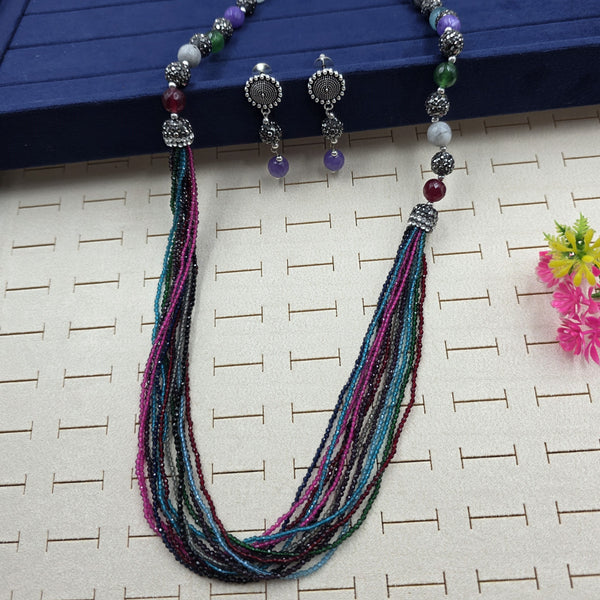 Multi-Strand Beaded Necklace and Earring Set