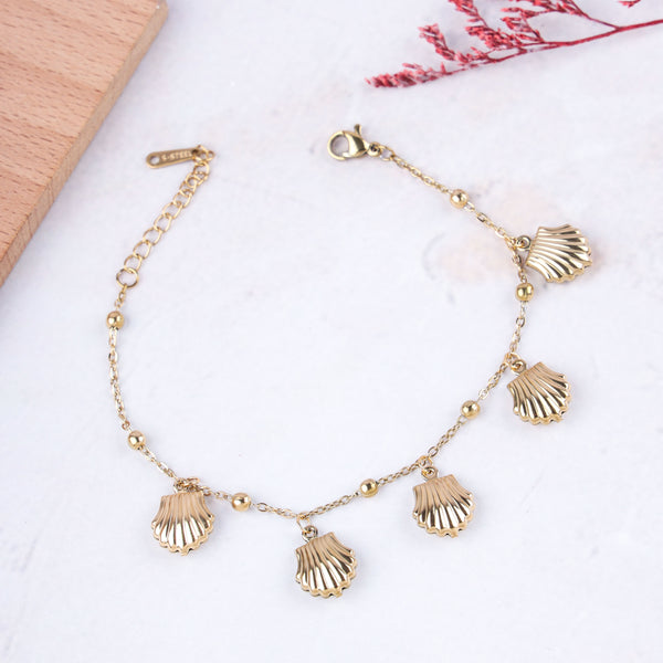 gold shell anklet