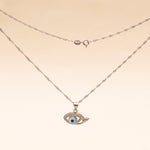 925 Sterling Silver Evil Eye Pendant With Chain With Zircon